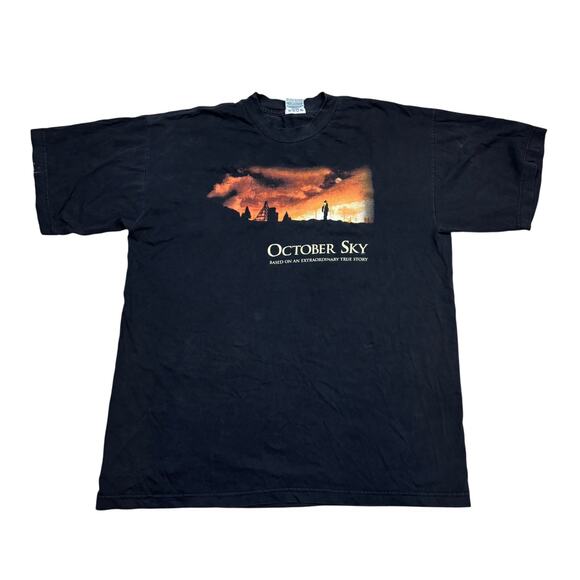 Vintage 90s October Sky Movie Promo T Shirt Men's XL Jake Gyllenhaal Laura Dern - Picture 1 of 11